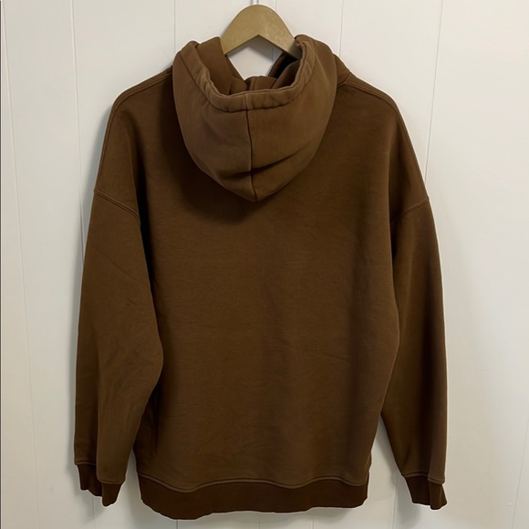 Joshua Sanders Brown Plaid Smiley Face Applique Hoodie Heavyweight Sweatshirt XS - Picture 4 of 13